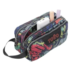 TOTTO Material Escolar*- Estuche escolar tres compartimentos graffiti Agapec