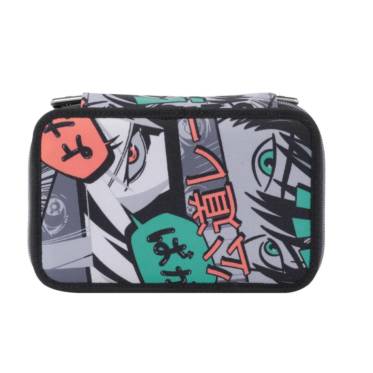 TOTTO Material Escolar*- Estuche escolar tres compartimentos manga Pluma