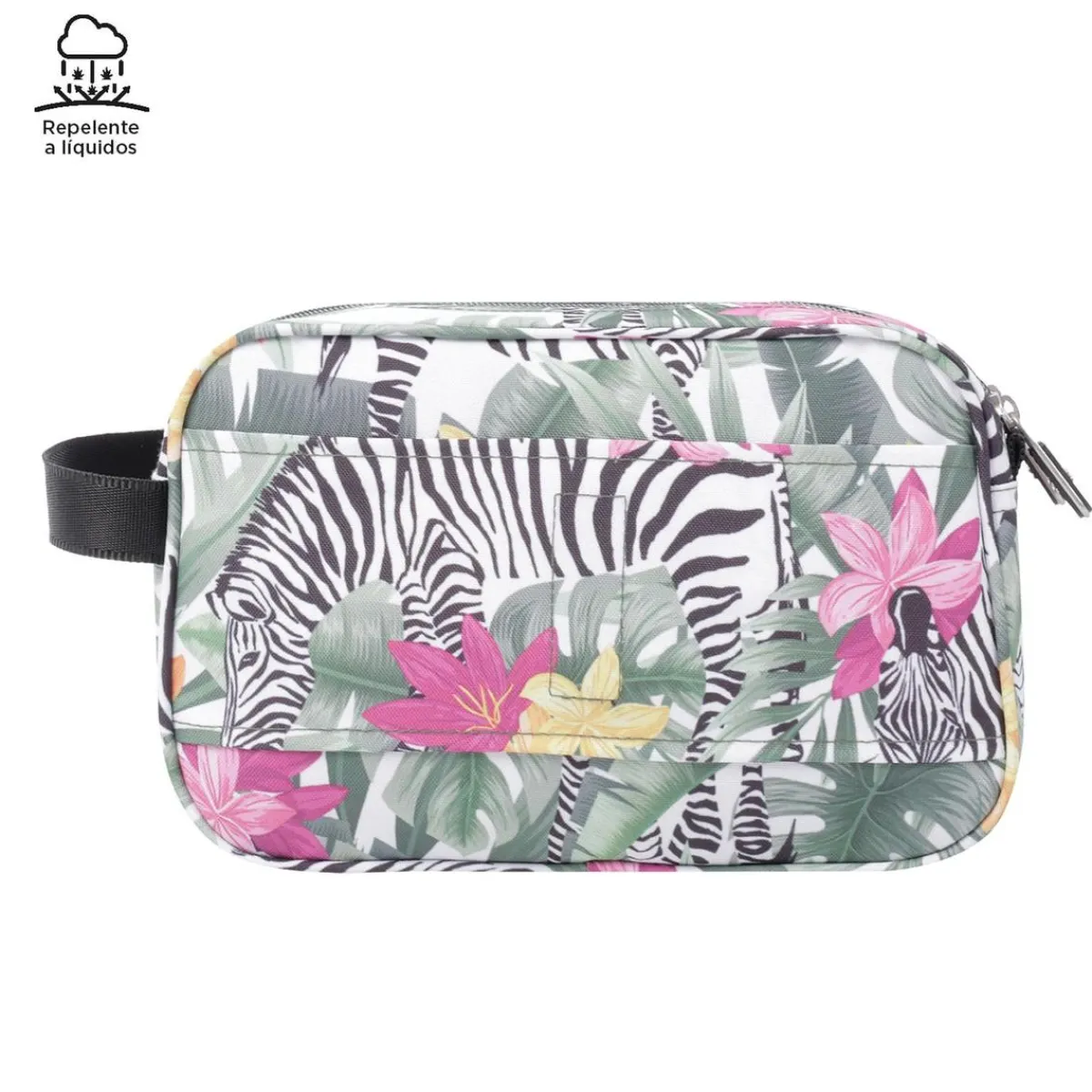 TOTTO Material Escolar*- Estuche escolar tres compartimentos tropical cebras Plastilina