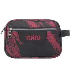 TOTTO Material Escolar*- Estuche escolar tres compartimentos tiza roja Plastilina