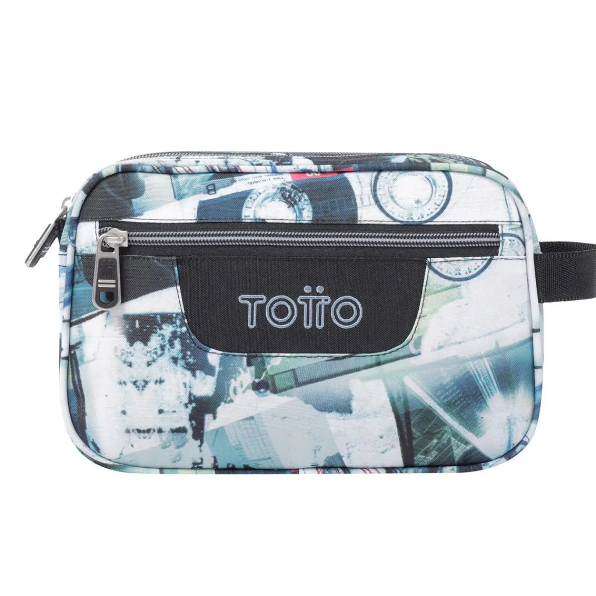 TOTTO Material Escolar*- Estuche escolar tres compartimentos postales y casetes Plastilina