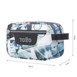 TOTTO Material Escolar*- Estuche escolar tres compartimentos postales y casetes Plastilina