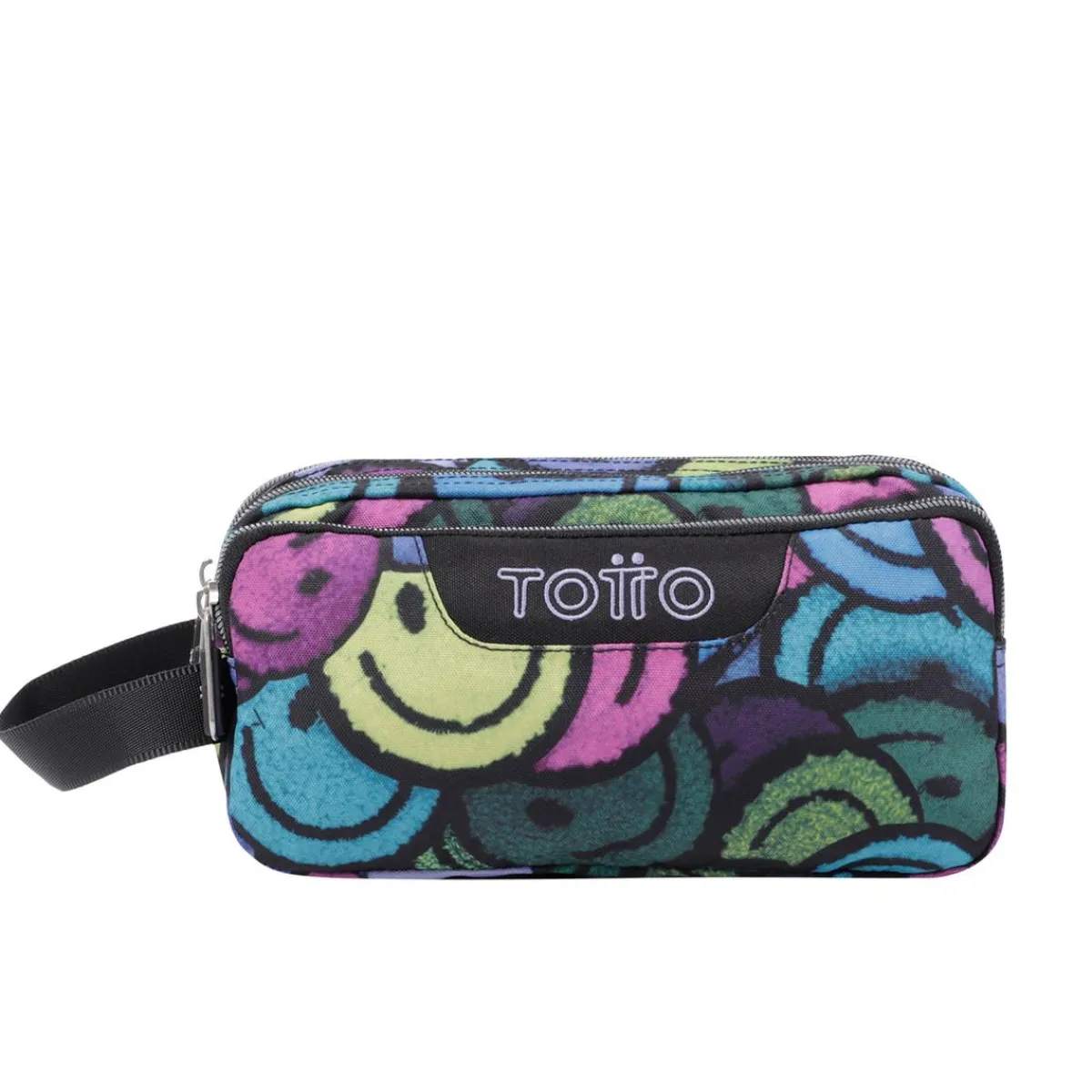 TOTTO Material Escolar*- Estuche escolar tres compartimentos emojis Agapec