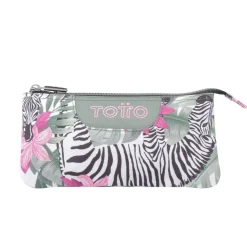 TOTTO Material Escolar*- Estuche escolar tropical cebras Tablero