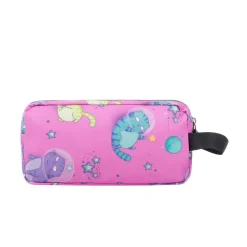 TOTTO Material Escolar*- Estuche escolar tres compartimentos gatos astronautas Agapec