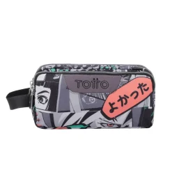 TOTTO Material Escolar*- Estuche escolar tres compartimentos manga Agapec