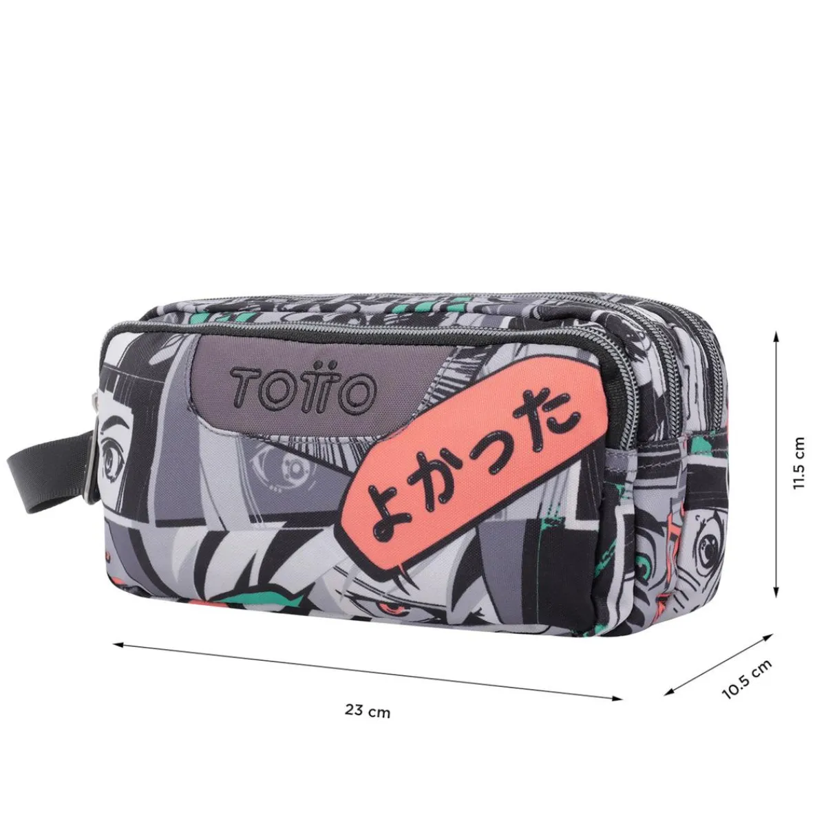 TOTTO Material Escolar*- Estuche escolar tres compartimentos manga Agapec