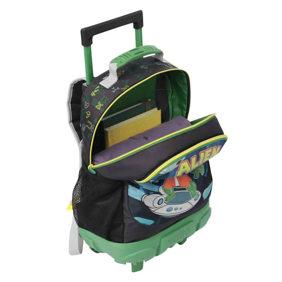 TOTTO Material Escolar*- Mochila con ruedas Alien Cosmic M