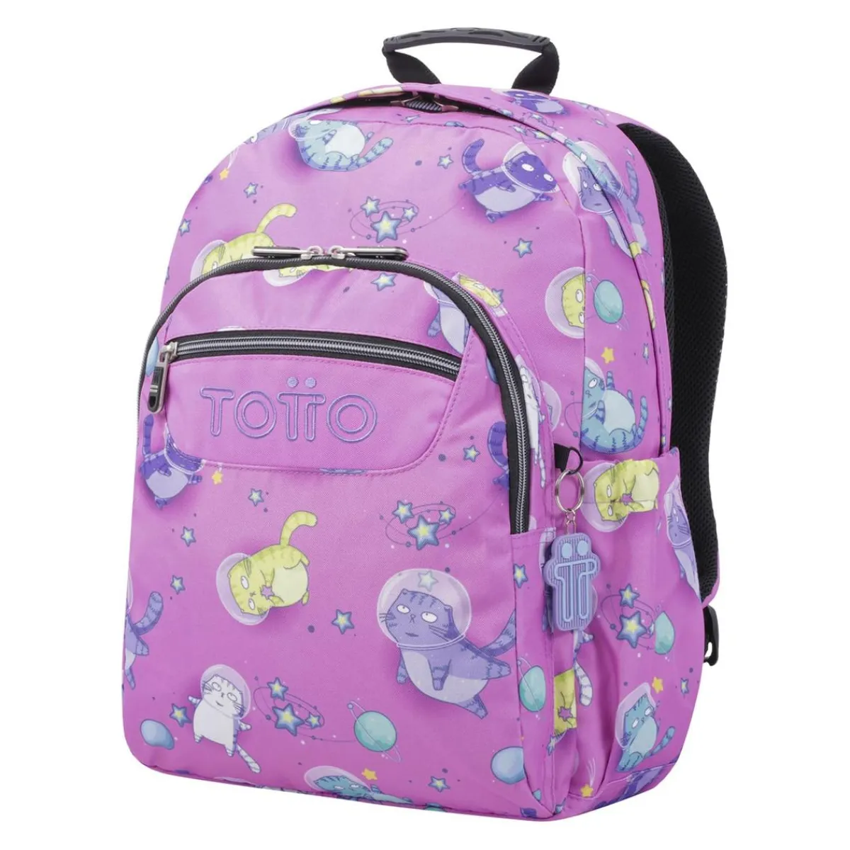 TOTTO Material Escolar*- Mochila escolar adaptable a carro gatos astronautas Acuareles
