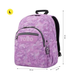 TOTTO Material Escolar*- Mochila escolar adaptable a carro camuflaje rosa Acuareles