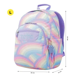 TOTTO Material Escolar*- Mochila escolar adaptable a carro arcoíris Acuareles