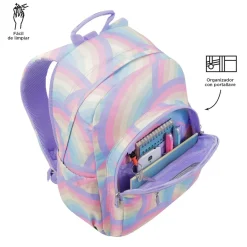 TOTTO Material Escolar*- Mochila escolar adaptable a carro arcoíris Acuareles