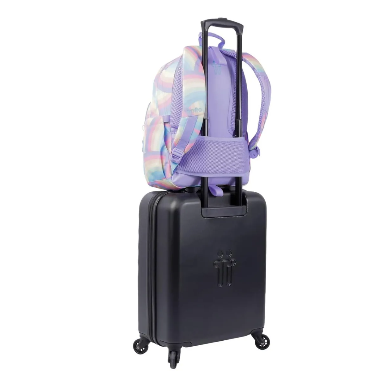 TOTTO Material Escolar*- Mochila escolar adaptable a carro arcoíris Acuareles