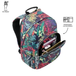 TOTTO Material Escolar*- Mochila escolar adaptable a carro graffiti Acuareles