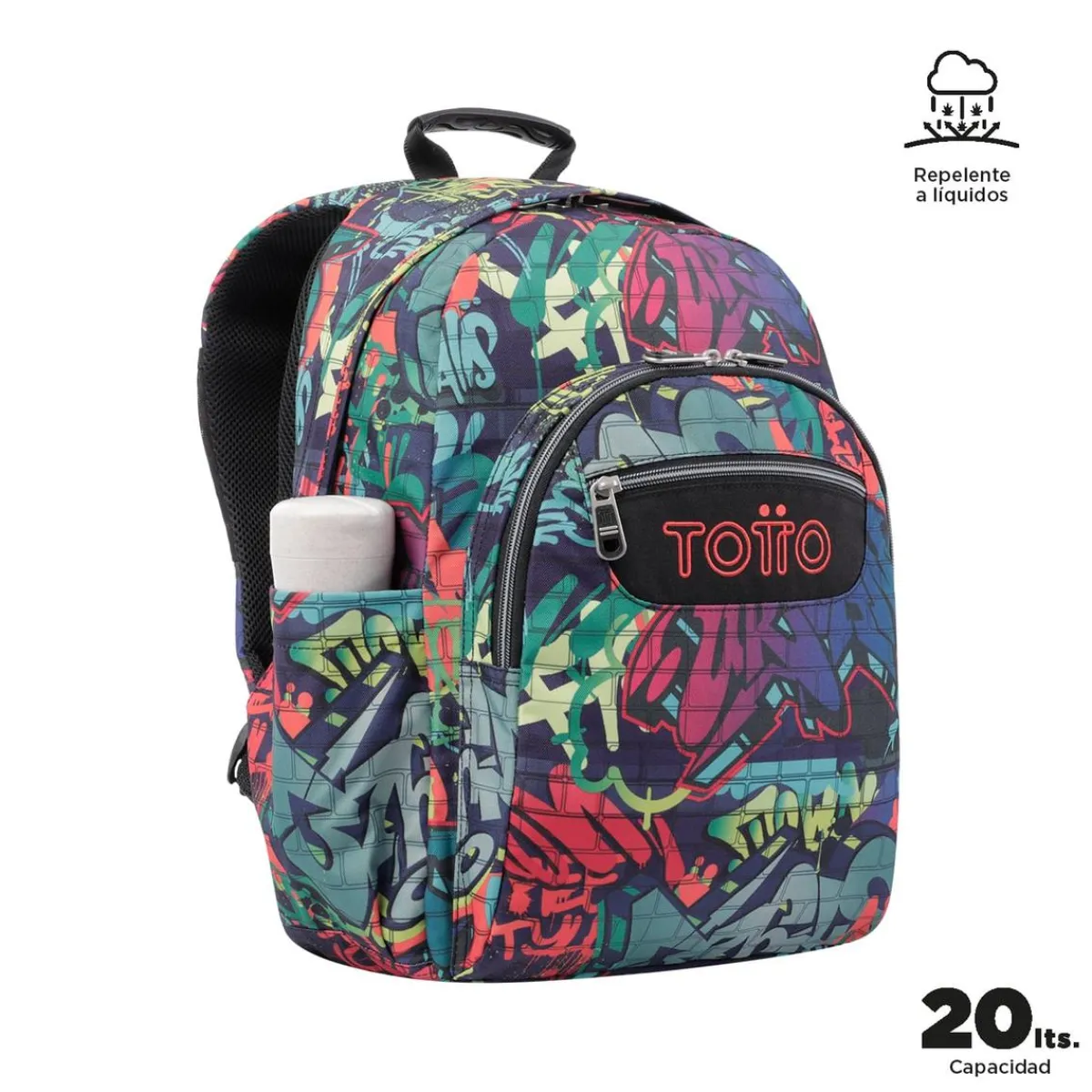 TOTTO Material Escolar*- Mochila escolar adaptable a carro graffiti Acuareles