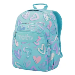 TOTTO Material Escolar*- Mochila escolar adaptable a carro corazones pintados Acuareles