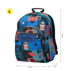 TOTTO Material Escolar*- Mochila escolar adaptable a carro cyber monstruos Acuareles