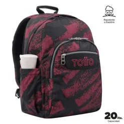 TOTTO Material Escolar*- Mochila escolar adaptable a carro tiza roja Acuareles