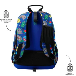 TOTTO Material Escolar*- Mochila escolar adaptable a carro Tello azul Acuareles