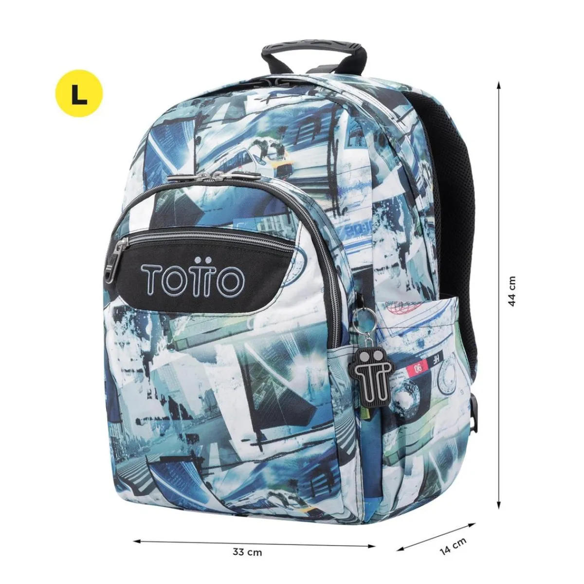 TOTTO Material Escolar*- Mochila escolar adaptable a carro postales y casetes Acuareles