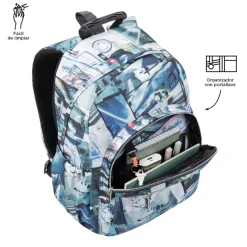 TOTTO Material Escolar*- Mochila escolar adaptable a carro postales y casetes Acuareles