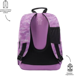 TOTTO Material Escolar*- Mochila escolar camuflaje rosa Acuarela