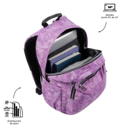 TOTTO Material Escolar*- Mochila escolar camuflaje rosa Acuarela