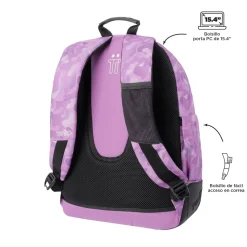 TOTTO Material Escolar*- Mochila escolar camuflaje rosa Crayoles