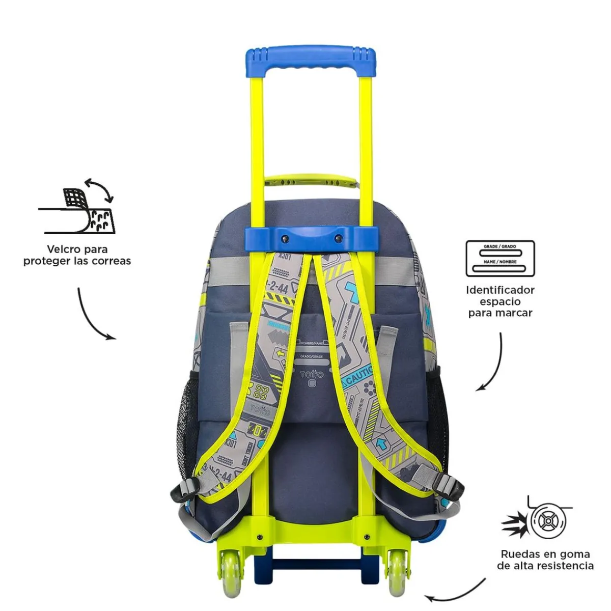 TOTTO Material Escolar*- Mochila escolar con ruedas grande Monark