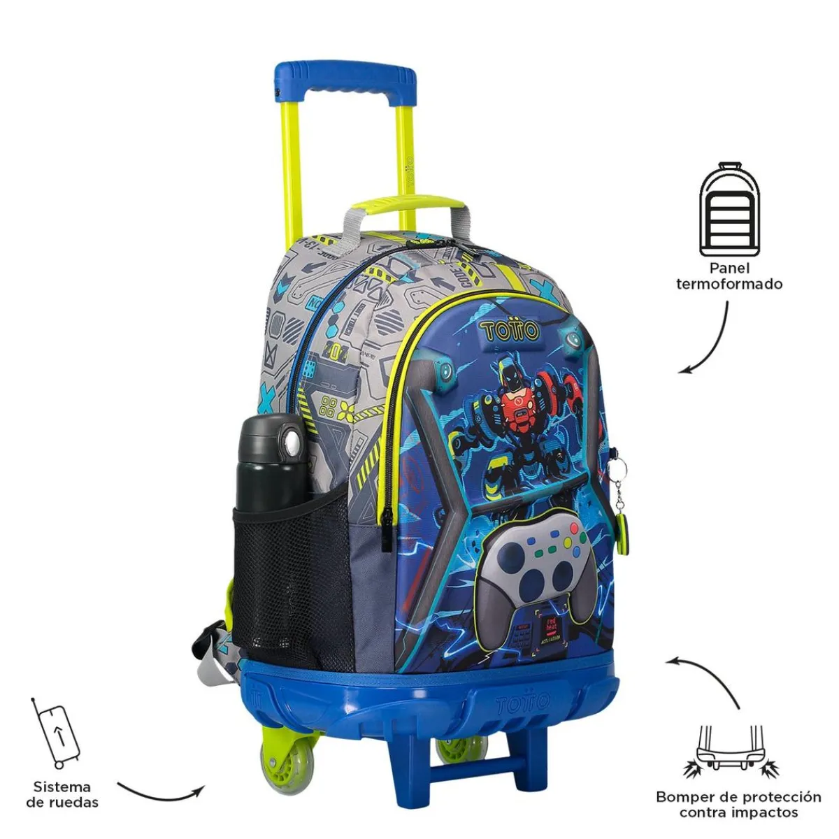 TOTTO Material Escolar*- Mochila escolar con ruedas grande Monark