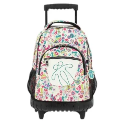 TOTTO Material Escolar*- Mochila escolar con ruedas Renglones - Flores