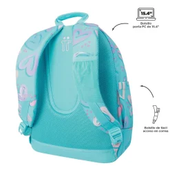 TOTTO Material Escolar*- Mochila escolar corazones pintados Crayoles