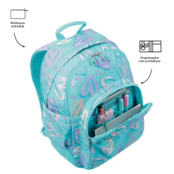 TOTTO Material Escolar*- Mochila escolar corazones pintados Crayoles