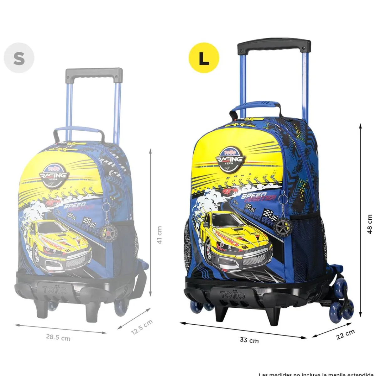 TOTTO Material Escolar*- Mochila escolar con ruedas grande Velocity