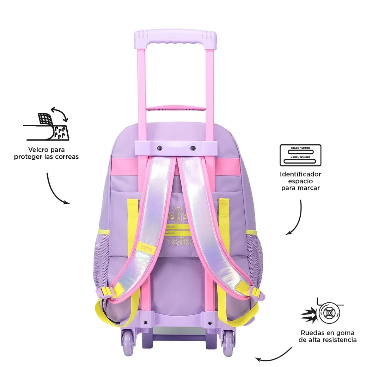 TOTTO Material Escolar*- Mochila escolar con ruedas grande Emojy