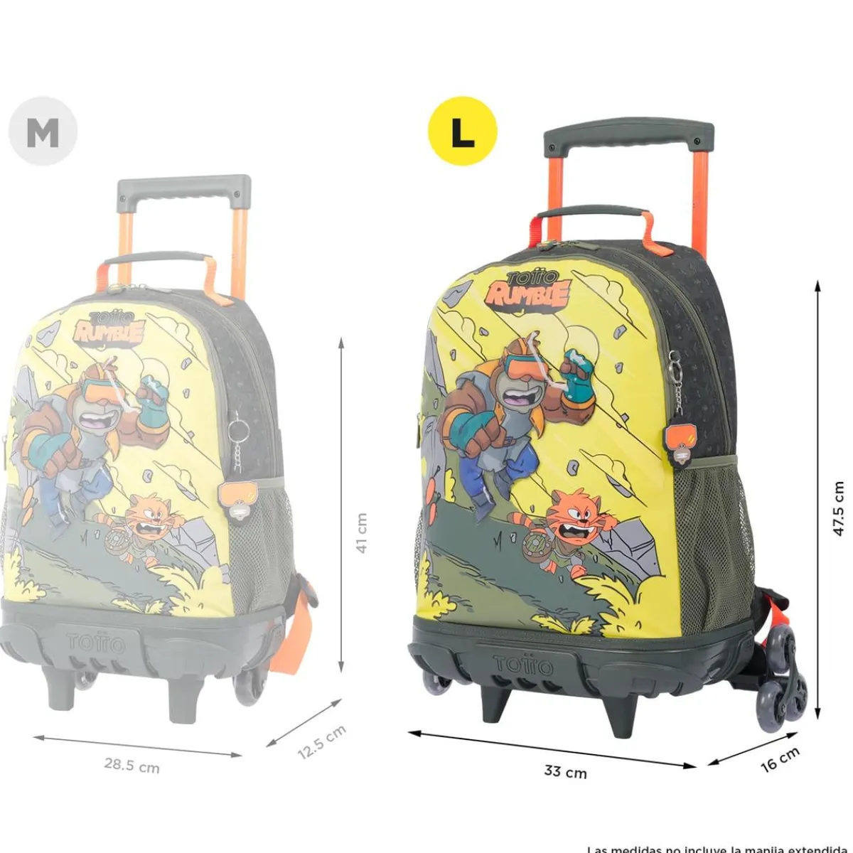 TOTTO Material Escolar*- Mochila escolar con ruedas grande Brawlmaster