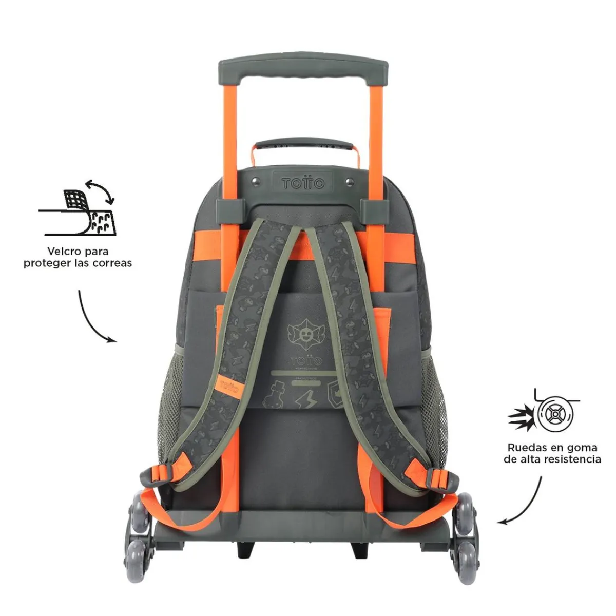 TOTTO Material Escolar*- Mochila escolar con ruedas grande Brawlmaster