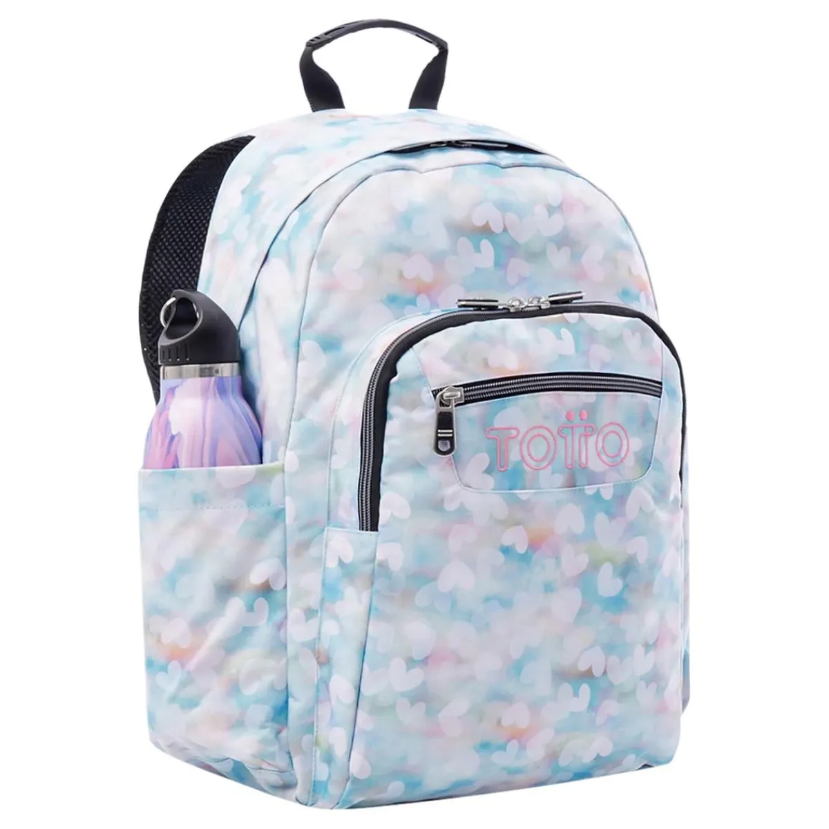 TOTTO Material Escolar*- Mochila escolar corazones pastel Acuarela