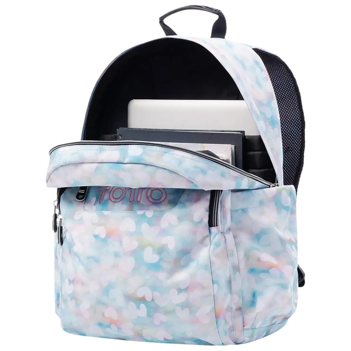 TOTTO Material Escolar*- Mochila escolar corazones pastel Acuarela