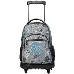 TOTTO Material Escolar*- Mochila escolar con ruedas Renglones Newspaper