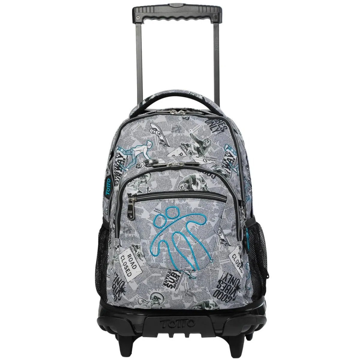 TOTTO Material Escolar*- Mochila escolar con ruedas Renglones Newspaper
