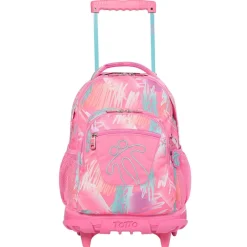 TOTTO Material Escolar*- Mochila escolar con ruedas Renglones - Rosa