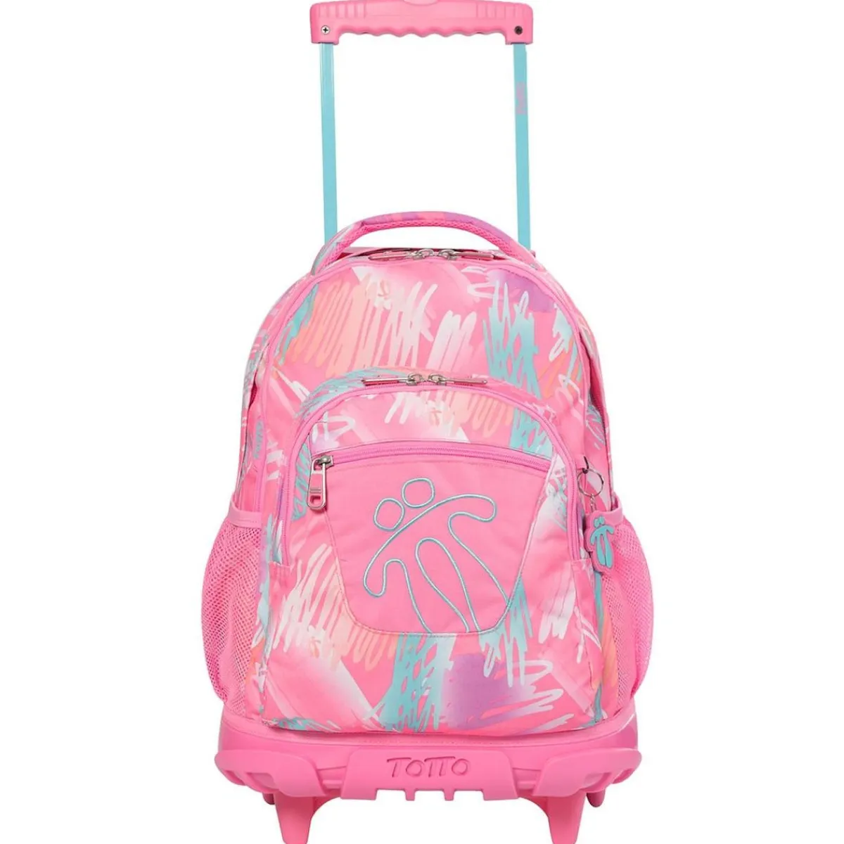 TOTTO Material Escolar*- Mochila escolar con ruedas Renglones - Rosa