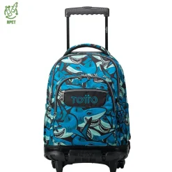 TOTTO Material Escolar*- Mochila escolar con ruedas tiburones Renglones