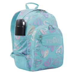 TOTTO Material Escolar*- Mochila escolar corazones pintados Rayol