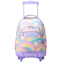 TOTTO Material Escolar*- Mochila escolar con ruedas arcoíris Renglones