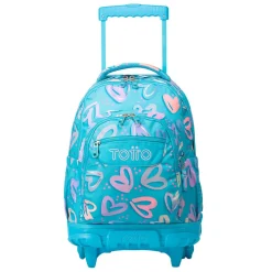 TOTTO Material Escolar*- Mochila escolar con ruedas corazones pintados Renglones