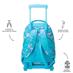 TOTTO Material Escolar*- Mochila escolar con ruedas corazones pintados Renglones