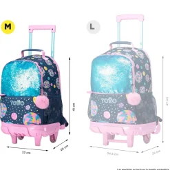 TOTTO Material Escolar*- Mochila escolar con ruedas mediana Sweet Candy