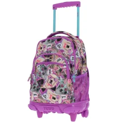 TOTTO Material Escolar*- Mochila escolar con ruedas Renglones - Perritos
